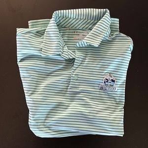 Top of the Rock golf shirt men’s large under armour almst new lime green stripe